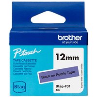 brother Schriftband Btag Btag-F31 BTAGF31, 12 mm schwarz auf lila von Brother