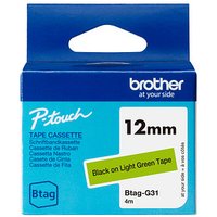 brother Schriftband Btag Btag-G31 BTAGG31, 12 mm schwarz auf grün von Brother