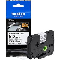 brother Schrumpfschlauch HSe-211E HSE211E, 5,2 mm schwarz auf weiß von Brother