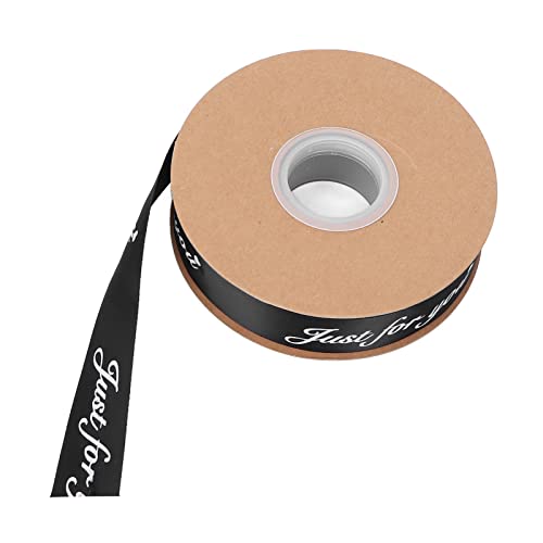 1 Zoll Premium-Polyesterband, Helle Farbe mit Speziellem „Just for You“-Aufdruck, 45 Yards Band für Geschenkverpackungen, Haarband, Rosen, DIY-Kunsthandwerk (BLACK) von Brrnoo