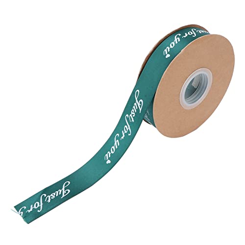 1 Zoll Premium-Polyesterband, Helle Farbe mit Speziellem „Just for You“-Aufdruck, 45 Yards Band für Geschenkverpackungen, Haarband, Rosen, DIY-Kunsthandwerk (dunkelgrün) von Brrnoo