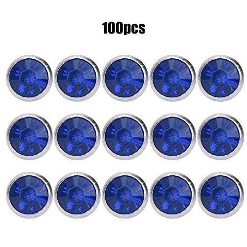 100 Stück Strassniete, 8 Mm Kristalldiamantniete Ohrstecker Kleidungszubehör B Acryldiamant 8 Mm Dekorativer 8 Mm Silberkantenkristall (8mm Silberrand dunkelblau) von Brrnoo