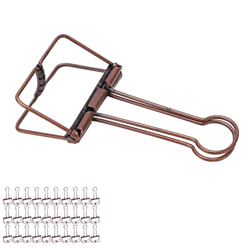 30 Stück Drahtbinderklammern, 5,1 Cm, Ausgehöhlt, Starkes C, Ausgehöhlte Büroklammer, Mehrzweck-Metalldrahtklammer-Set für Büro, Schule (Lila Bronze) von Brrnoo