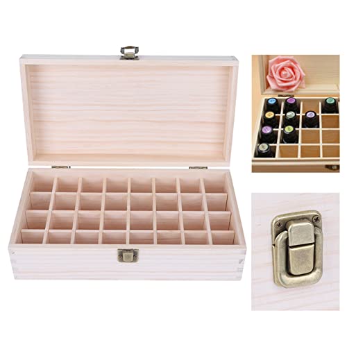 32 Löcher Tragbar Holz Aromatherapie Box Ätherische Öle Flaschen Box, Ätherisches Öl Box aus Holz Aufbewahrungsbox Organisator für Ätherische Öle und Duftöle von Brrnoo