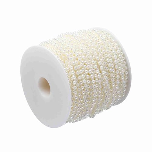 4 Mm Künstlicher Perlenvorhang, Weiße Hochzeitszeremonie, Partydekoration, DIY-Ornamente, 40 M/Rolle (Beige) von Brrnoo