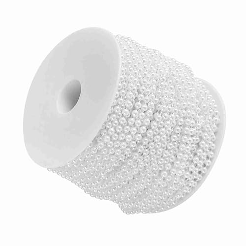 4 Mm Künstlicher Perlenvorhang, Weiße Hochzeitszeremonie, Partydekoration, DIY-Ornamente, 40 M/Rolle (WHITE) von Brrnoo