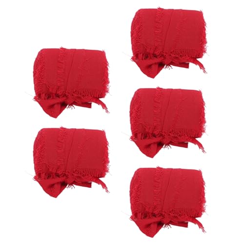 5 Rollen Chiffon-Band, Roter Fringe Chiffon-Band für Kunst Handwerk, Einladungen, Blumen Anweisungen, Weiches und Nicht Verformbares Material von Brrnoo