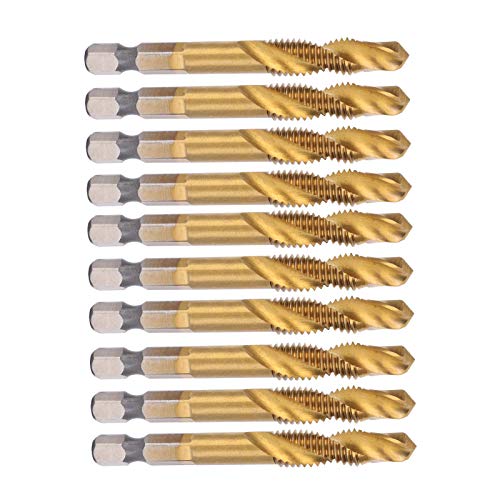 Bohrer-Gewindebohrer-Set, Bohrer- und Gewindebohrer-Set, Schnellarbeitsstahl, 6,8 Mm Bohrer, 10 Stück, M8 HSS-Gewindebohrer-Set, Sechskantschaft-Gewindeschneidwerkzeuge von Brrnoo