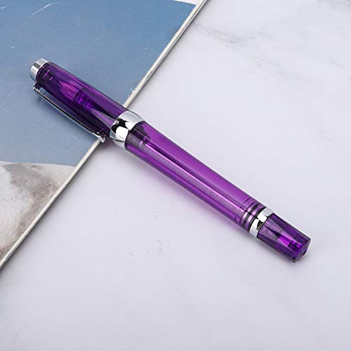 Brrnoo Füllfederhalter mit Großer Kapazität und Transparentem Business-Schreibstift, Geeignet Zum Zeichnen und für Allgemeine Handschriften. Ideales für Feiertage, Weihnachten, (PURPLE) von Brrnoo