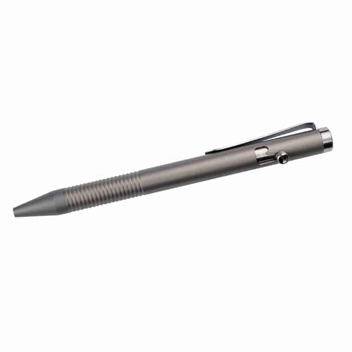 Brrnoo Kugelschreiber aus Titanlegierung, Superstarker, Korrosionsbeständiger Schreibstift. Glatte Spitze, Rutschfeste Fingerrillen, Ideal für Büro, Reisen, Wandern, Perfektes für (GREY) von Brrnoo