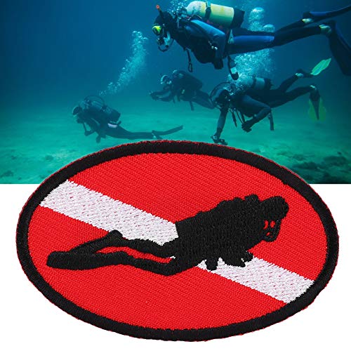 Diving Memento, Dive Badge Patch, Besticktes Dive Badge Memento Scuba Diving Ellipse Flag Patch Bag mit Eisen auf der Rückseite von Brrnoo