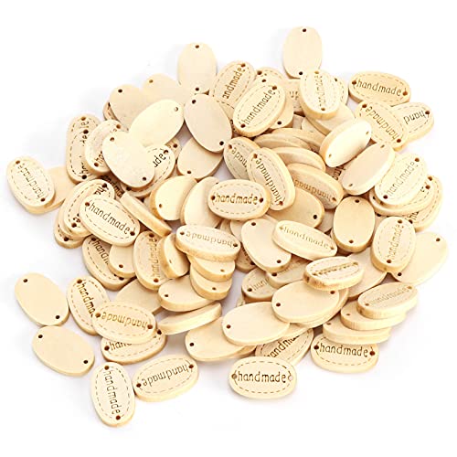 Holzknöpfe, Hölzerne Handgefertigte Knöpfe DIY Umweltfreundliche Accessoires 250pcs Holzknöpfe Oval für Kleidungshüte Schals von Brrnoo