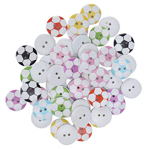 Holzknopf, Fußballmusterknopf Bemalte Fußballmuster 50pcs Button Bunt Gestrichene Knöpfe Holzknopf Kleidung Dekorative Accessoires Holzknopf, Fußballmusterknopf Bemalte Fußballmuster 50pcs Button Bunt Gestrichene Knöpfe Holzknopf Kleidung Dekorative Accessoires von Brrnoo