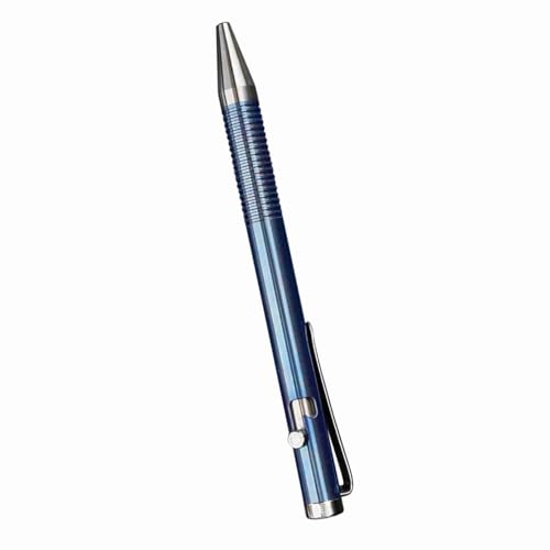 Kugelschreiber aus Titanlegierung, Superstarker, Korrosionsbeständiger Schreibstift. Glatte Spitze, Rutschfeste Fingerrillen, Ideal für Büro, Reisen, Wandern, Perfektes für (BLUE) von Brrnoo