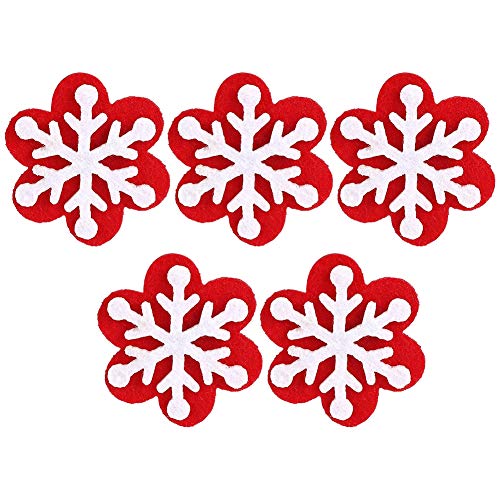 Weihnachtsdekoration Ornament Stoff Patch, 20pcs DIY Santa Claus Snowflake Elch Dekorationen mit Hellen Farben und Einfachem Stick (Doppelte Weihnachts -Schneeflocken) von Brrnoo