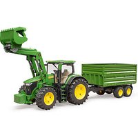 bruder 7R John Deere 350 Traktor mit Frontlader und Tandemachstransportanhänger 3155 Spielzeugauto von Bruder