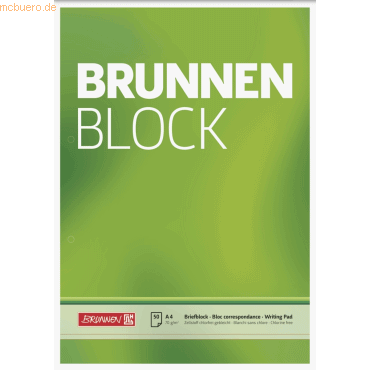 10 x Brunnen Briefblock Brunnenblock A4 70g/qm blanko 2-fach gelocht 5 von Brunnen