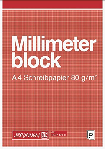 10X BRUNNEN MillimeterblockA420Bl Schreibpapier von Brunnen