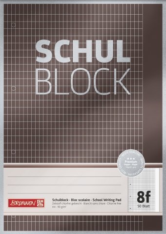 10X BRUNNEN Schulblock A4 Lin8f 50Bl Premium von Brunnen