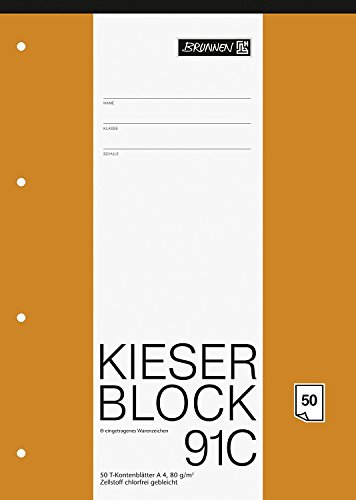 3 Stück Brunnen 1042931 KIESER-Block T-Konten (A4, 50 Blatt, 10 T-Konten pro Seite, 80g/m², gelocht) von Brunnen