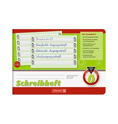 BRUNNEN Schreiblernheft Lineatur 0 DIN A5 quer ab 1. Klasse 16 Blatt Heft Schulheft Schule Schreibheft von Brunnen