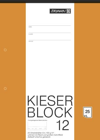 Brunnen 1042237 KIESER-Zeichenblock (A4, 25 Blatt, blanko, mit Rand, gelocht, 150g/m²) (10) von Brunnen