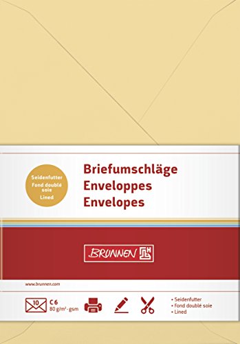 Brunnen 105125214 Briefumschlag Universalpapier, C6, 10 Stück, honig von Brunnen