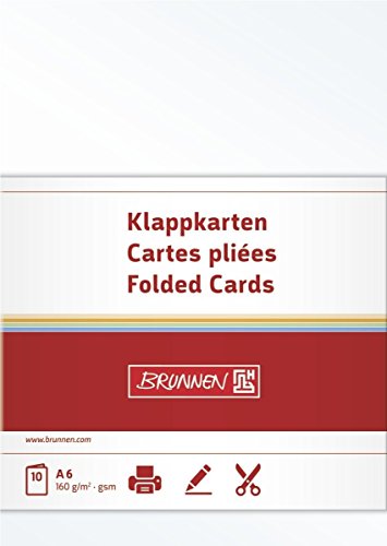 Brunnen 105125307 Klappkarte Universalpapier, A6, 10 Stück, perlweiß von Brunnen