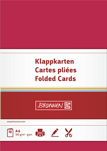 Brunnen 105125324 Klappkarte Universalpapier, A6, 10 Stück, mittelrot von Brunnen