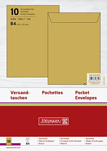 Brunnen 105343701 Versandtasche, B4, 10 Stück, 250 x 353 mm von Brunnen