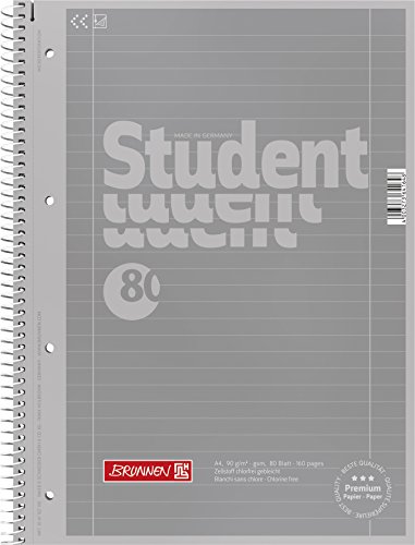 Brunnen 1067927192 Notizblock / Collegeblock Student Colour Code (A4 liniert, Lineatur 27, 90 g/m², 80 Blatt) silber von Brunnen