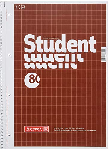 Brunnen 1067943 Notizblock / Collegeblock Student (A4, rautiert 70 g/m² 80 Blatt) 5 Stück von Brunnen