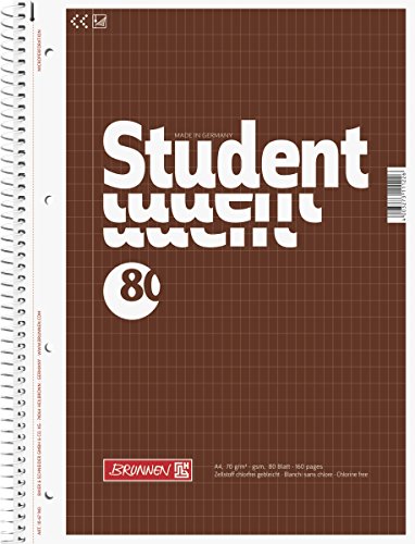 Brunnen 1067943 Notizblock / Collegeblock Student (A4, rautiert 70 g/m² 80 Blatt) von Brunnen