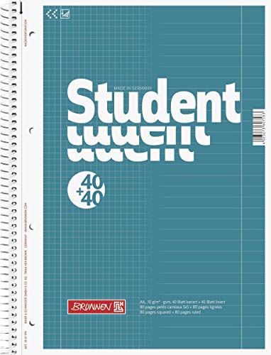 Brunnen 1067974 Notizblock/Collegeblock Student Duo (A4 liniert (Lineatur 27, Lineatur 28) 70 g/m²) (10, A4) von Brunnen