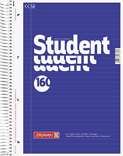 Brunnen 1067981 Notizblock / Collegeblock Student (A4, liniert 70 g/m², 160 Blatt) von Brunnen