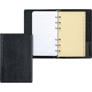 Brunnen Ringbuch 9x15cm Kunstleder 6 Ringe 10mm schwarz incl. Einlage von Brunnen