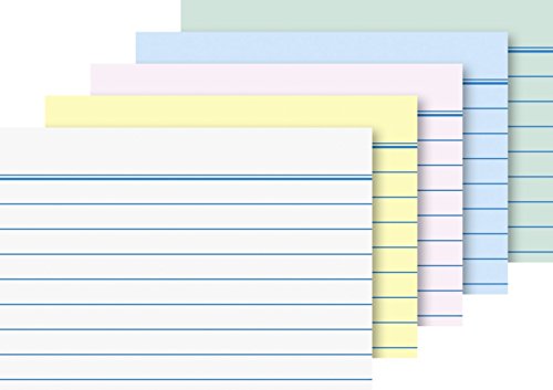 Karteikarten liniert mit 7 mm Zeilenabstand (A8-5,2 x 7,4 cm/farbig sortiert) 500 Stück von Brunnen