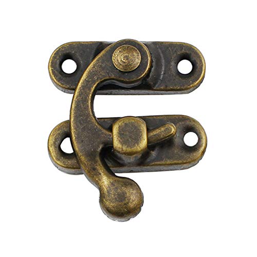 Brussels 12 Stück Vintage Swing Lock Verschluss Riegel Verschluss Leder Handwerk Tasche Antik Haken Haspe Deko Holz Schmuck Box Hasp Knüpfhaken, Eisen, 2# von Brussels