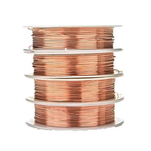 Brüssel08 1 Rolle anlaufgeschützter weicher Kupferdraht Schmuckdraht Schmuckschnur zur Schmuck-Reparatur Blumenfarben DIY Artistic Craft Coil Wire Kit, Copper Red, 0.6 mm von Brussels08