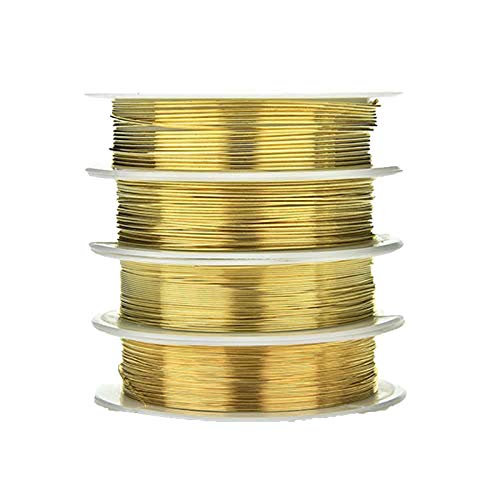 Brüssel08 1 Rolle anlaufgeschützter weicher Kupferdraht Schmuckdraht Schmuckschnur zur Schmuck-Reparatur Blumenfarben DIY Artistic Craft Coil Wire Kit, Gold, 0.8 mm von Brussels08