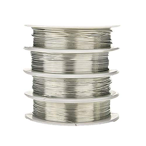 Brüssel08 1 Rolle anlaufgeschützter weicher Kupferdraht Schmuckdraht Schmuckschnur zur Schmuck-Reparatur Blumenfarben DIY Artistic Craft Coil Wire Kit, Silber, 0.8 mm von Brussels08