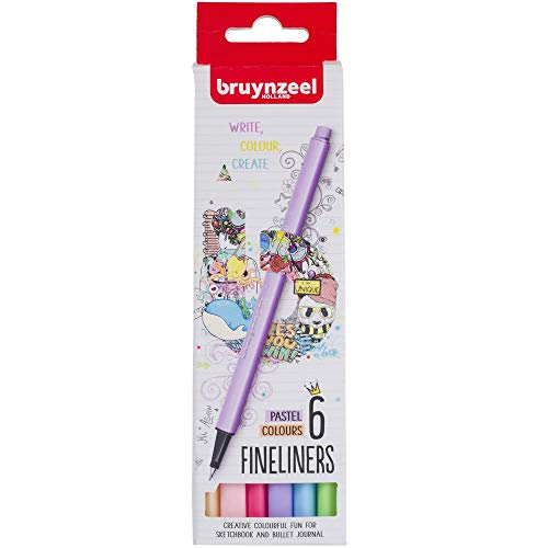 Bruynzeel Pastellfarben Fineliner Pinselstifte 6-teilig von Bruynzeel