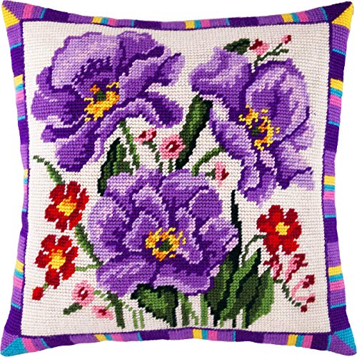 Brvsk Blumen-Nadelspitzen-Set für Erwachsene und Anfänger, Anemone, 40,6 x 40,6 cm, mit klarem, präzisem gedrucktem Design auf Baumwollleinwand; inklusive 2 Nadeln, Garn und leicht lesbarer Tabelle von Brvsk