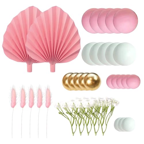 Ball Cake Decorations, Small Fan Balls Cake Decorating Toppers, Birthday Cake Supplies, Gold White Pink Balls Baking Decoration, Pearl Balls Birthday Parties Supplies for Wedding Birthday von Bsbkoj