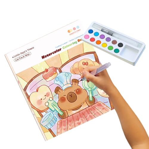 Bsbkoj Malbuch auf Wasserbasis, Malset für Kindergarten, tragbares Aquarell-Set mit Cartoons für Reisen, Schule, Zuhause und Kindergarten, ab 3 Jahren Bsbkoj Malbuch auf Wasserbasis, Malset für Kindergarten, tragbares Aquarell-Set mit Cartoons für Reisen, Schule, Zuhause und Kindergarten, ab 3 Jahren von Bsbkoj