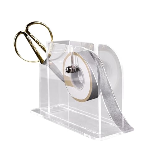 Bsbkoj Ribbon Dispenser | Clear Ribbon Storage Organizer Rack, Multi Use Label Dispenser, Sticker Holder Ribbon Organizer Rack for Craft Room, Cake Shop, Flower Store von Bsbkoj