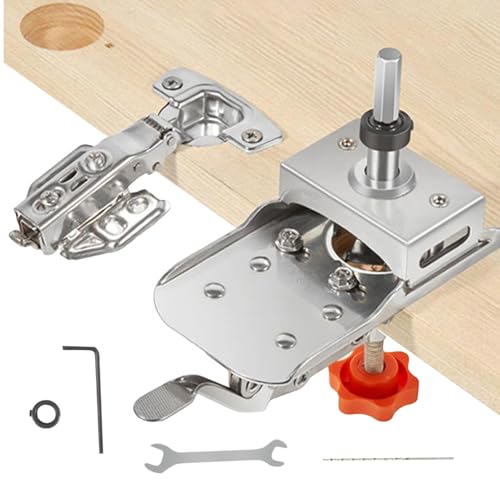 Cabinet Door Hinge Jig, Drilling Hole Puncher Jig, Adjustable Cabinet Hardware Jig, Quick Punch Hinge Jig, Anti-Slip Cabinet Handle Jig, Precision Drilling Tool, Hinge Installation Tool, Metal von Bsbkoj