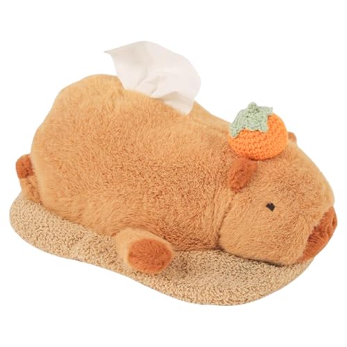 Capybara Tissue Storage, Plush Tissue Dispenser for Car, 5.1x11.14 Inches Convenient Stylish Compact Cute Capybara Paper Towel Holder, Decorative Napkin Box for Vehicles Accessory von Bsbkoj