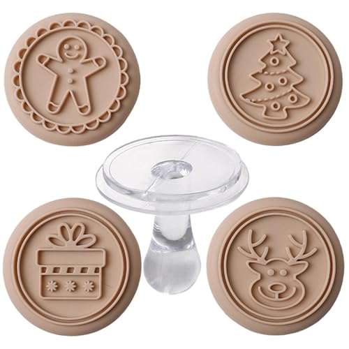 Christmas Cookie Stamps, Silicone Cookie Stamp Press, Festive Cookie Designs, Baking Tools For Christmas, Food Grade Silicone Stamps, Elk Cookie Stamp, Men Fondant Stamper Set For Baking von Bsbkoj