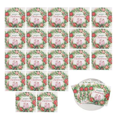 Holiday Napkins, Christmas Dessert Napkins, Merry Christmas Napkins, Red Green Wreath Napkins, Napkins for Christmas, Christmas Napkins for Dinner, Christmas Napkins for Kitchen, von Bsbkoj